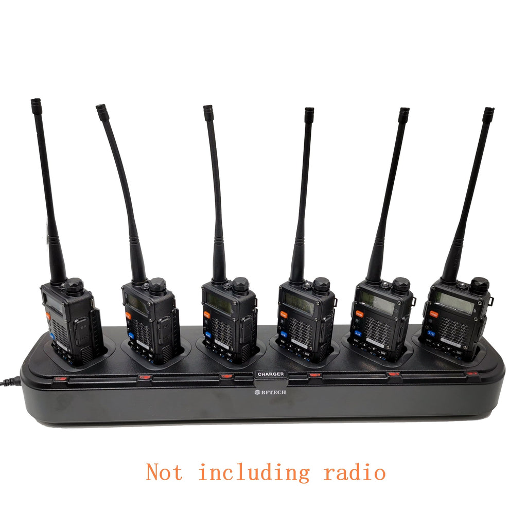 bftech dc-5-6 6-way gang charger for bf-f8rt,bf-f8hp, uv-5riii,bf-f5xt, bf-f5xp, bf-f8+, baofeng uv-5r (bl-5 battery)