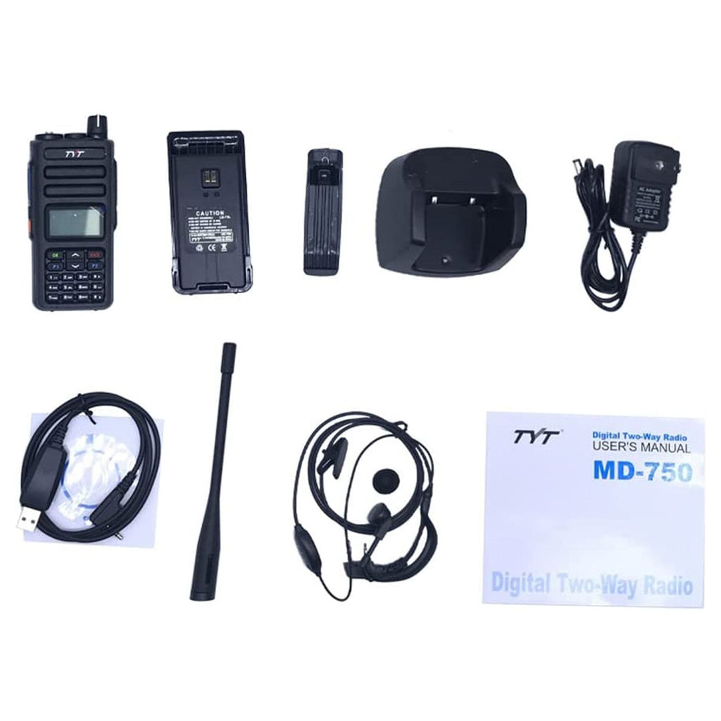 TYT MD-750 dmr two way radio 5w dual time slot dual band uhf/vhf ic certified:10337a-md750