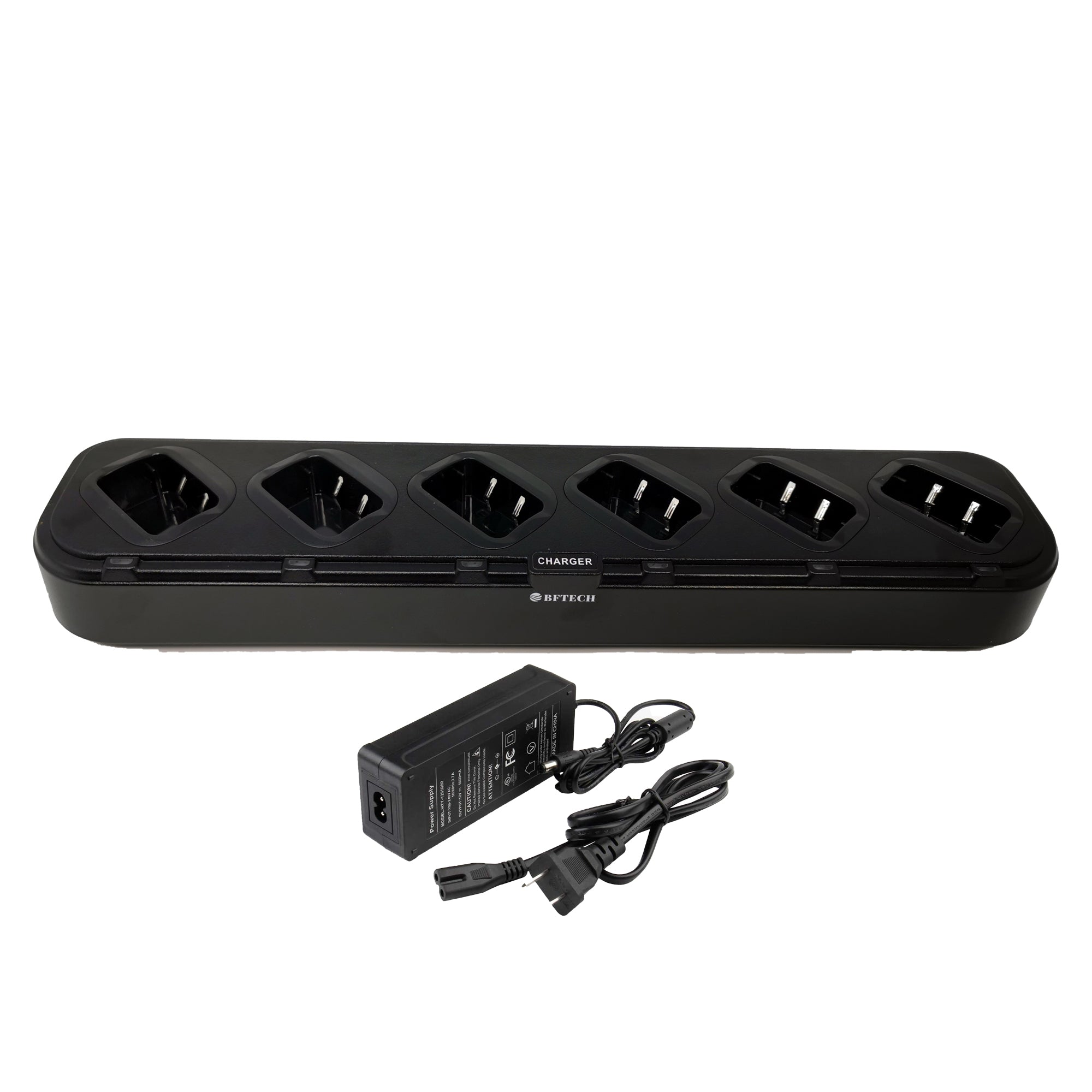 bftech dc-5-6 6-way gang charger for bf-f8rt,bf-f8hp, uv-5riii,bf-f5xt, bf-f5xp, bf-f8+, baofeng uv-5r (bl-5 battery)
