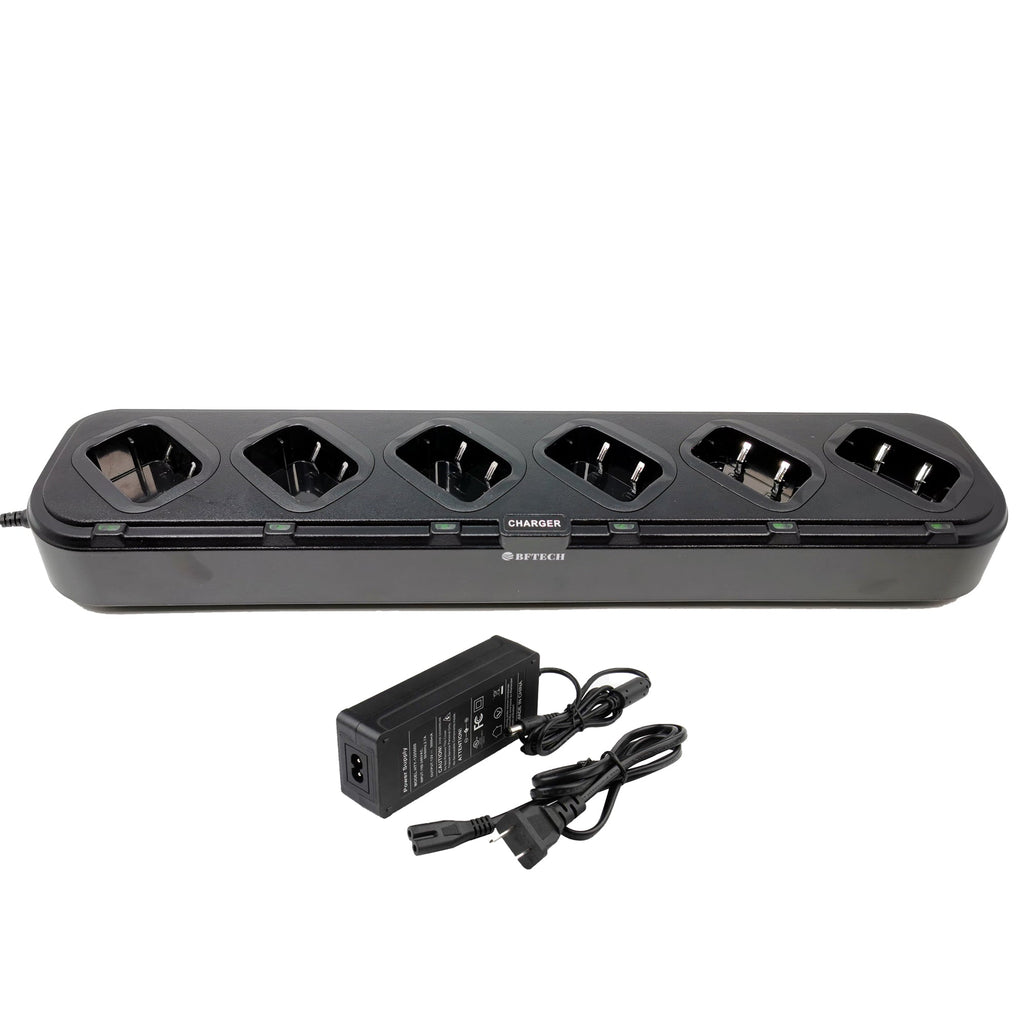 bftech dc-8-6 6-way gang charger for uv-82hp, uv-82rt,gmrs-v1, murs-v1, uv-82c, baofeng uv-82 (bl-8 battery)