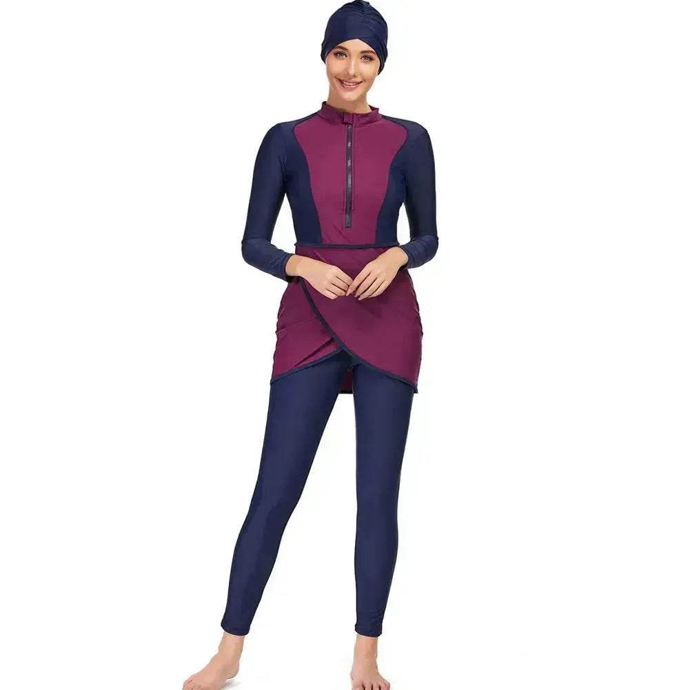 ArabSwimsuit Long-sleeved Trousers Three-piece Set Conservative Sun Protection With Chest Pad