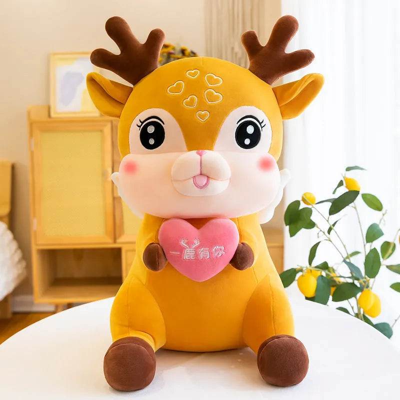 Cute Sika Deer Plush Toy Rag Doll Sleeping Pillow