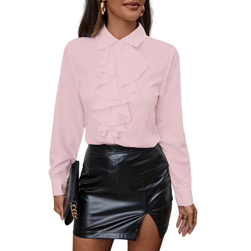 New Long Sleeve Business Work Office  Chiffon Blouse Shirt Women