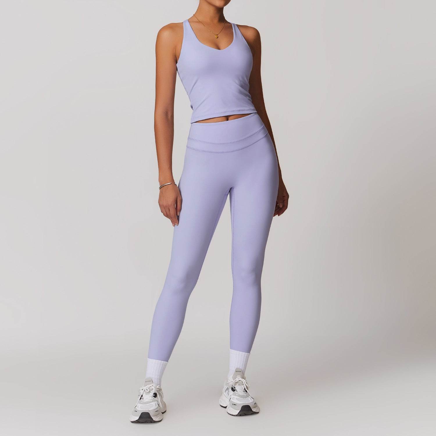 2pcs Nude feel short sleeve Workout Clothes for women Yoga Gym Clothes set