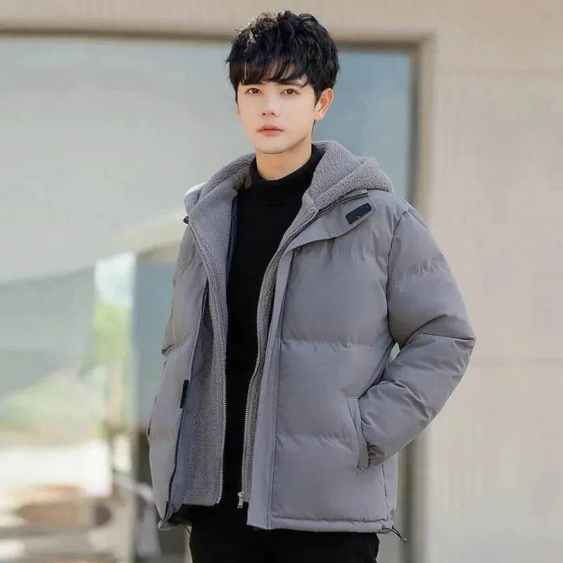 Polar Fleece Hooded  Winter Rain Puffer Jacket for Men