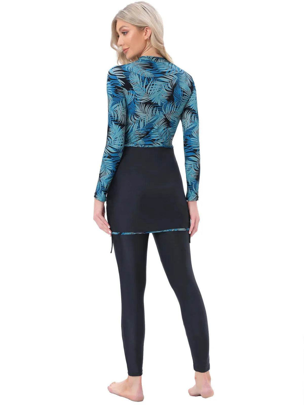 Long Sleeve Zipper ArabSwimsuit With Hat Chest Pad 3 Piece Conservative