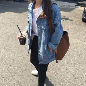 Casual Unisex Loose student bf style blue denim jacket women