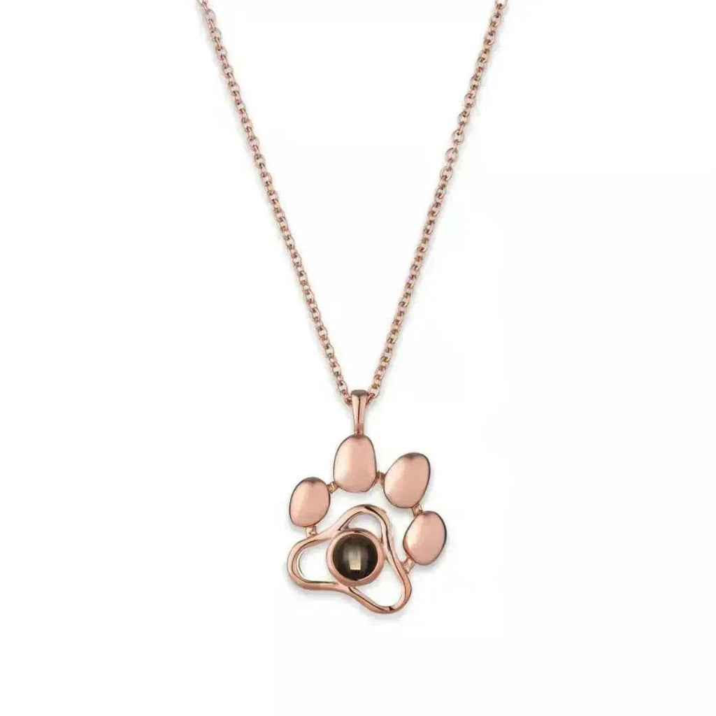 Cute Animal Dog Paw Personalized Custom Projection Necklace