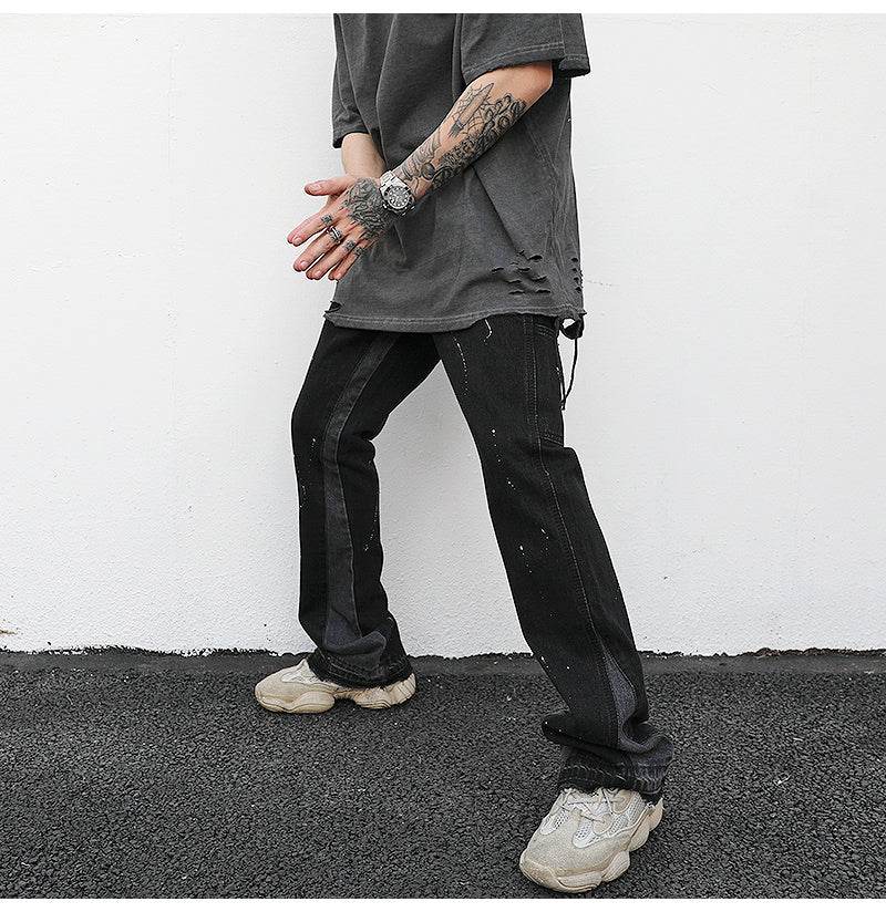 Reconstructed Splatter Denim Jeans pant fashion men