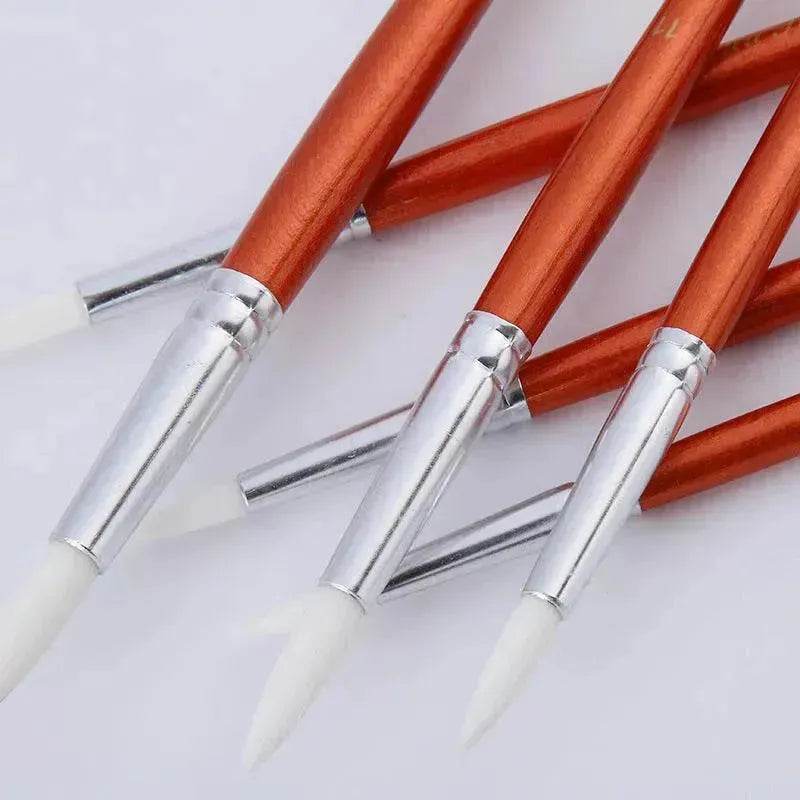 12Pcs  Lot Round Shape Nylon Hair Wooden Handle Paint Brush Set Tool For Art School Watercolor Acrylic Painting
