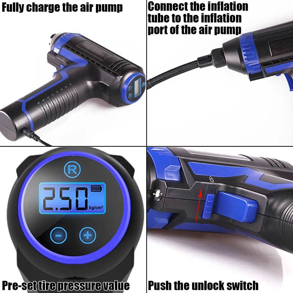 Wireless Charging Portable Multi-function Vehicle Household Electric Car Tire Handheld Air Pump
