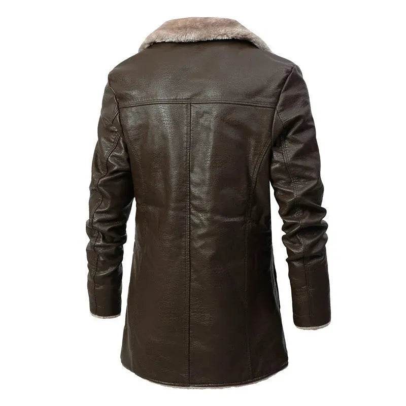 Men’s Plush Fur Suit Jacket with Large Lapel, Winter Warm Luxury Coat