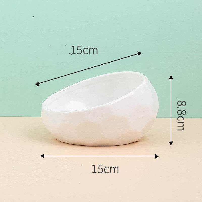 Ceramic Cat Bowl with Angled Mouth – Single & Set Options