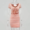 Ladies Bodycon Mini dress Open belly Club Party Dress