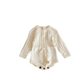 Girl Baby Knitted Hollow Waist Girdle Long Sleeves Harpy Dress Triangle Baby girl Casual wear