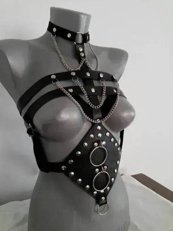 Body Strap Lingerie – PU Leather Bondage Fetish Camisole