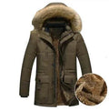 Thick Parka Men Winter Jacket Faux Fur Hoodie Collar