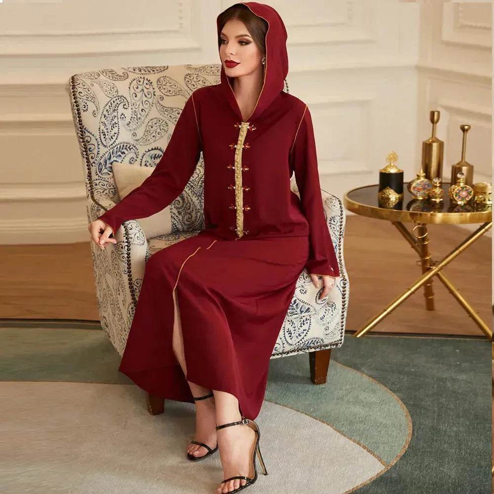 Hand-sewn Diamond Hooded Robe Middle East Dubai Turkey  Kurtas and Kurtis