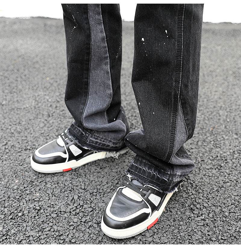 Reconstructed Splatter Denim Jeans pant fashion men