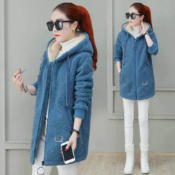 Women’s Faux Fur Coat and Jacket – Warm Autumn Winter Cardigan Wool Coat for Women