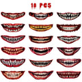 18 Pieces Of Scary And Realistic Design Halloween Temporary Tattoo Stickers