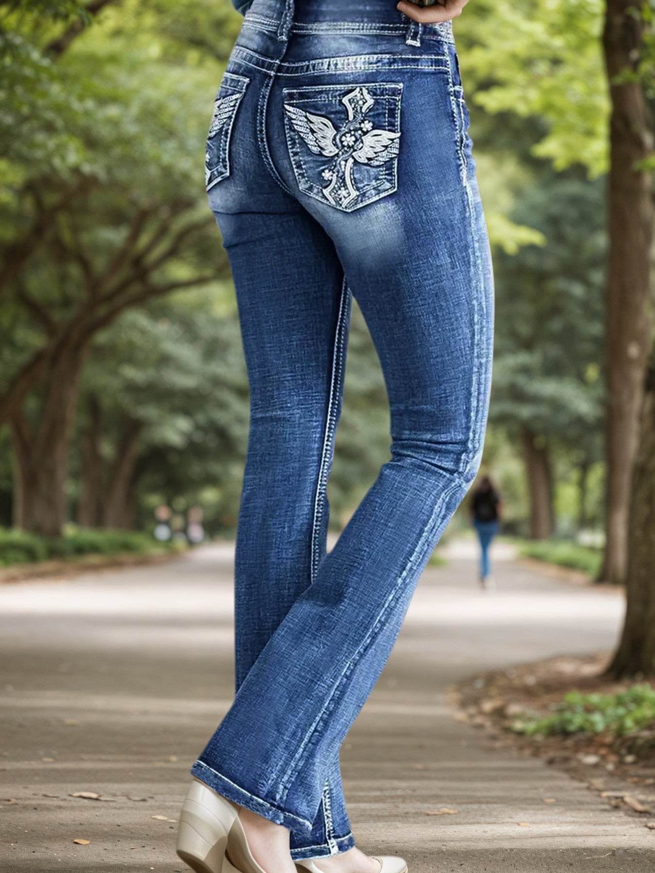 Denim Bell Bottoms – Women’s Retro Flare Stretch Jeans