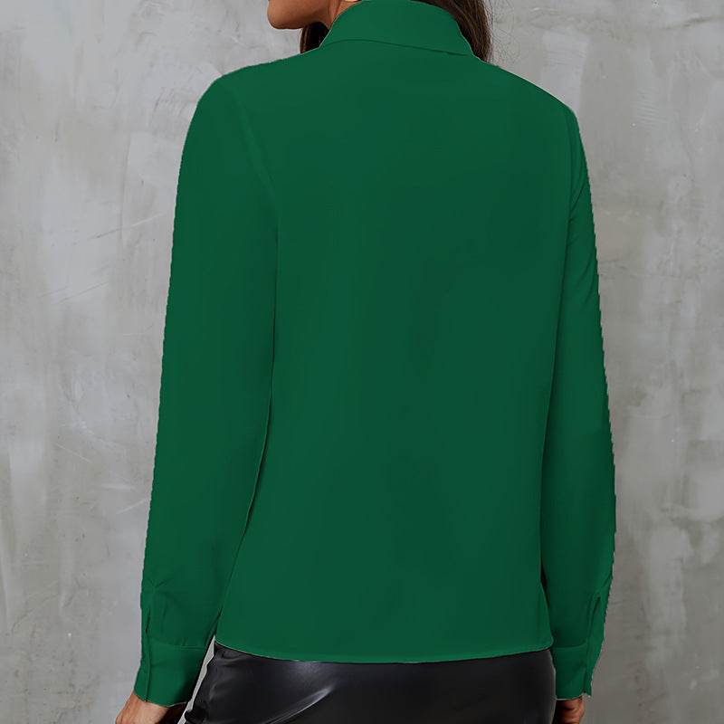 New Long Sleeve Business Work Office  Chiffon Blouse Shirt Women