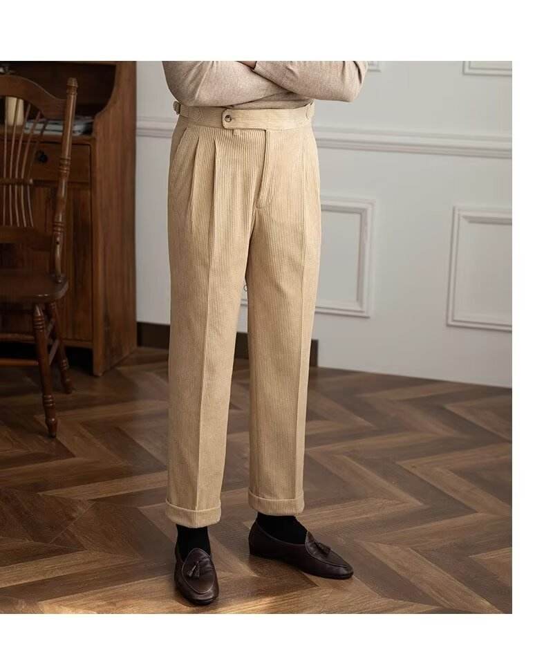 Men Autumn And Winter Corduroy Smooth Ankle-length trouser for work