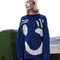 Ugly Christmas Knitted Sweater Women's Long-sleeved Round Neck Yarn-dyed Printed Top Women's