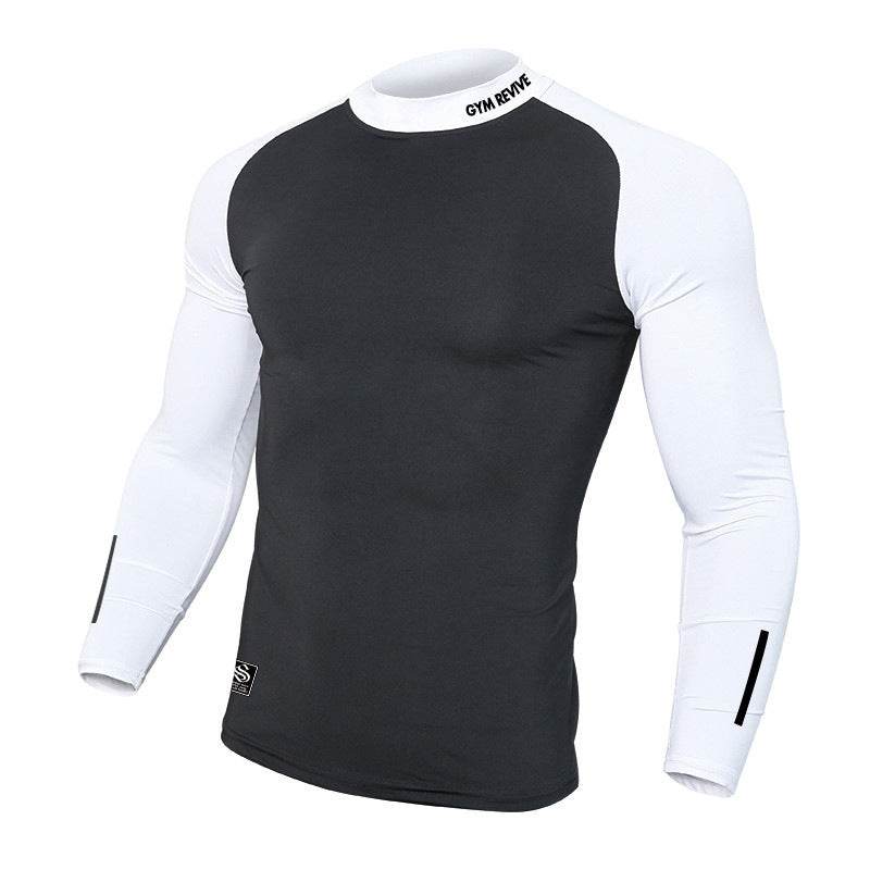 Muscle fit Long sleeve Gym shirt Sports Leisure Top for men