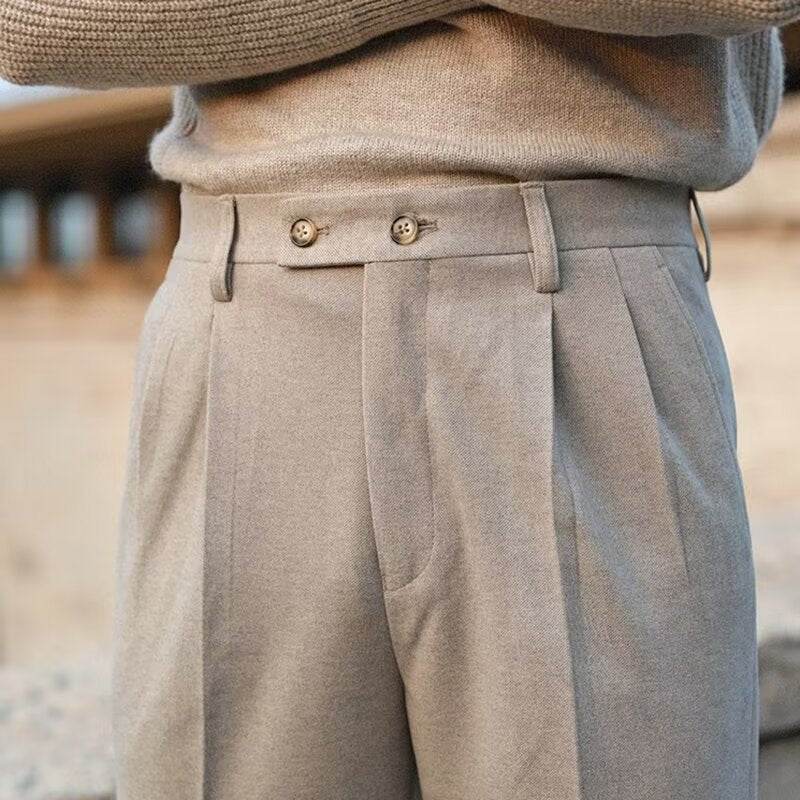 Woolen Draping Straight leg business office Work trouser for men