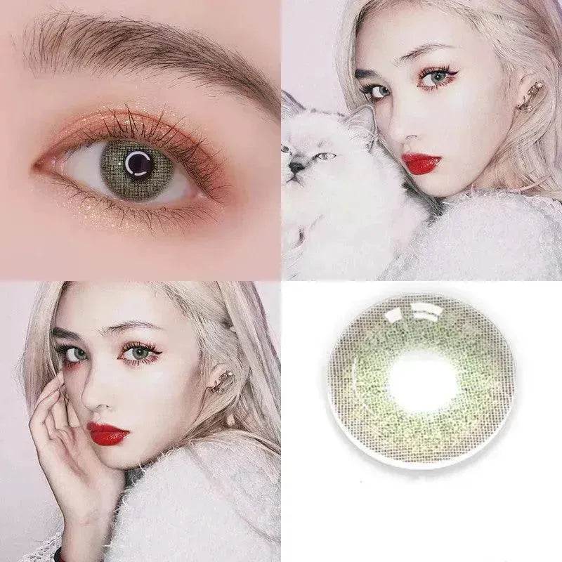 2 pieces Annual throw Russian girl blue color contacts lenses