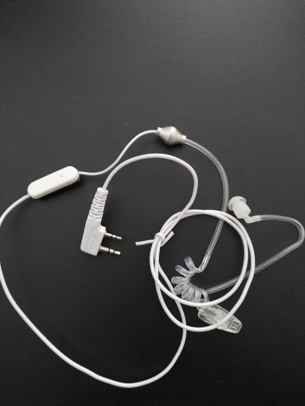 2 pin white air acoustic tube radio headset earpiece for kenwood puxing baofeng uv-5r uv-5ra 888s retevis rt27 h777 rt-5r 2 way radio