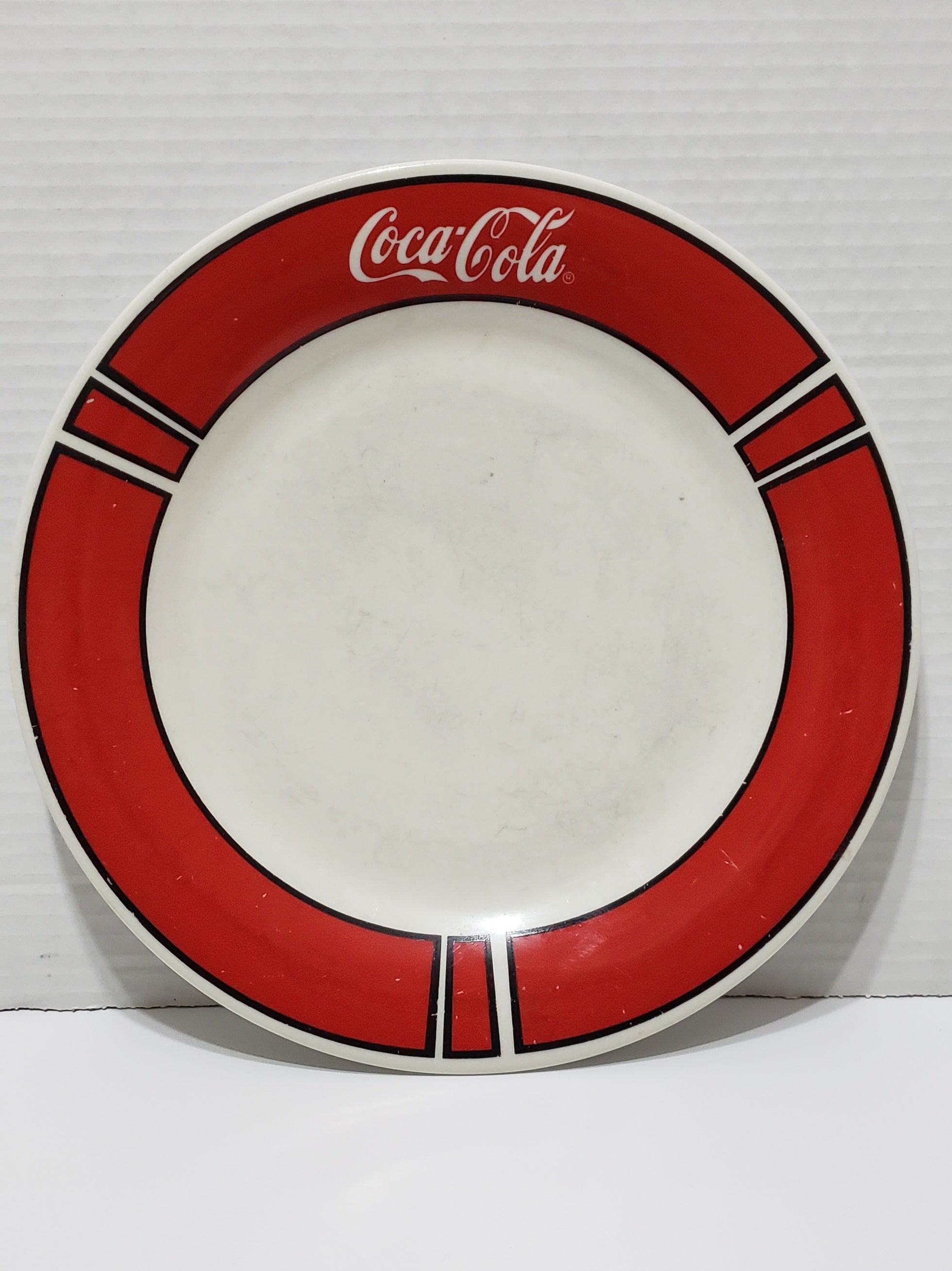 Coca-Cola Dinner Plate, Red/White - Vintage 1996