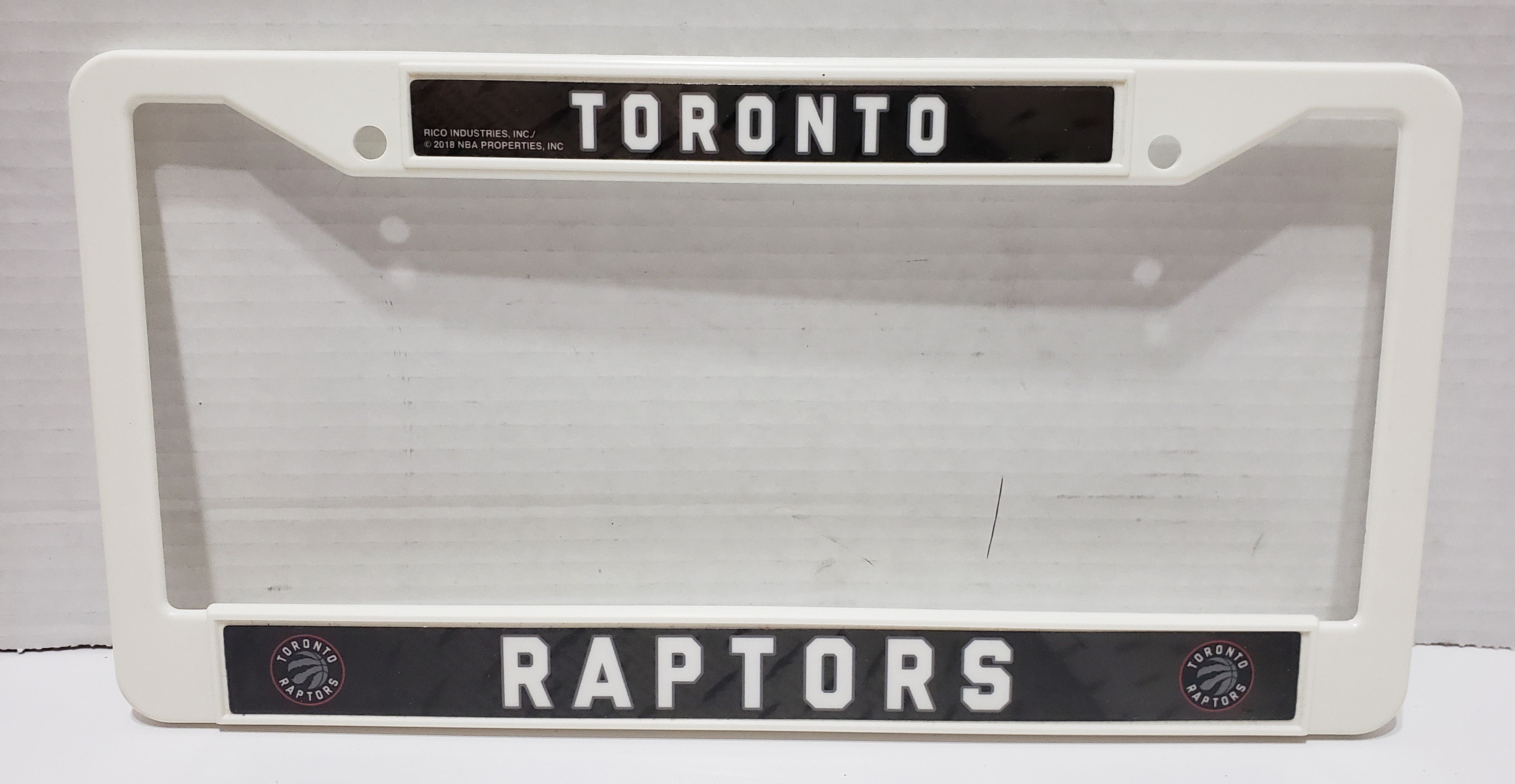 Toronto Raptors License Plate Frames, White, Authentic NBA