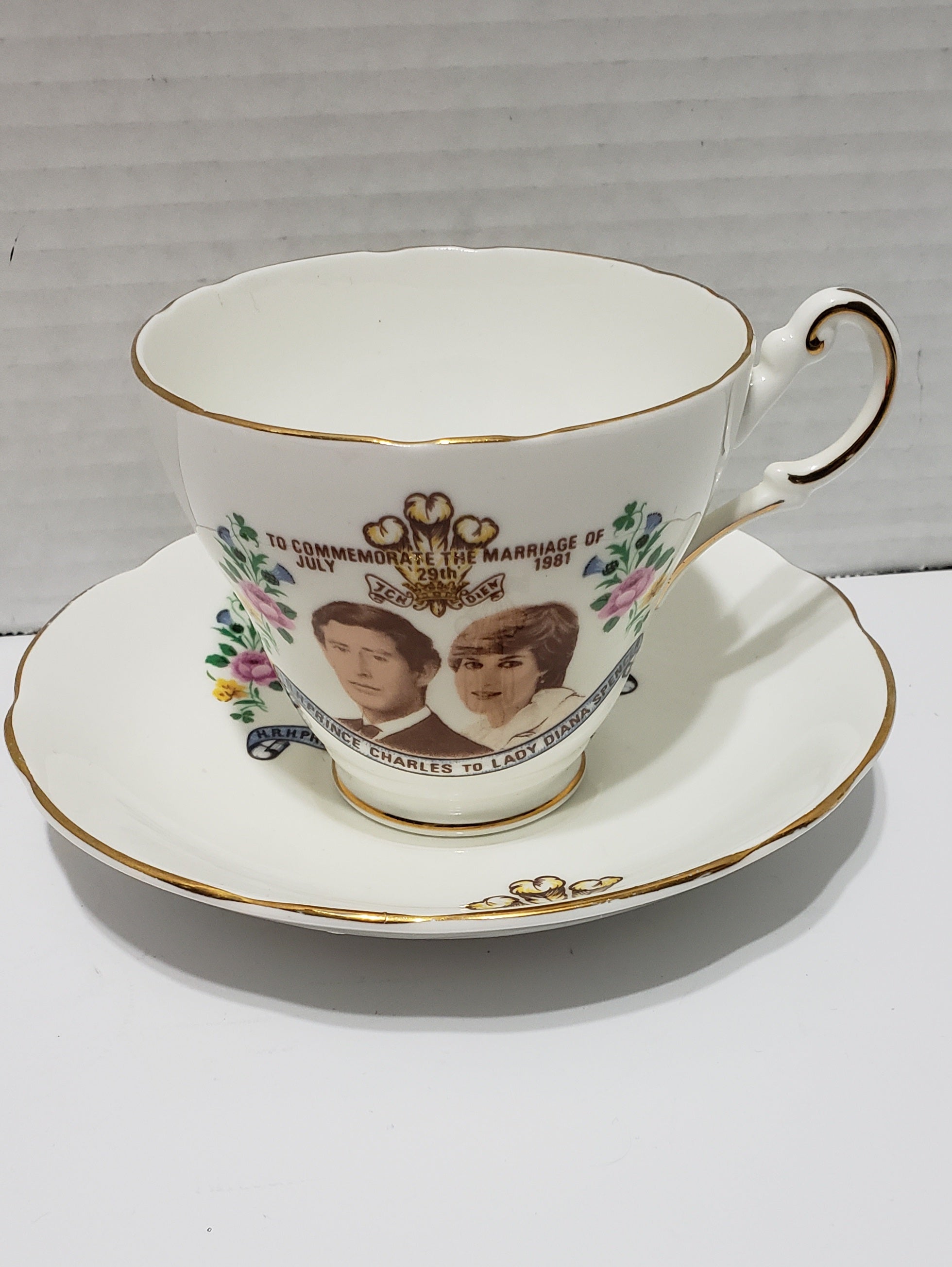 Prince Charles & Princess Diana Marriage Cup & Saucer, Vintage 1981