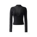 Long sleeve gym top for women Slim fit Half Zip Fitness Workout Top