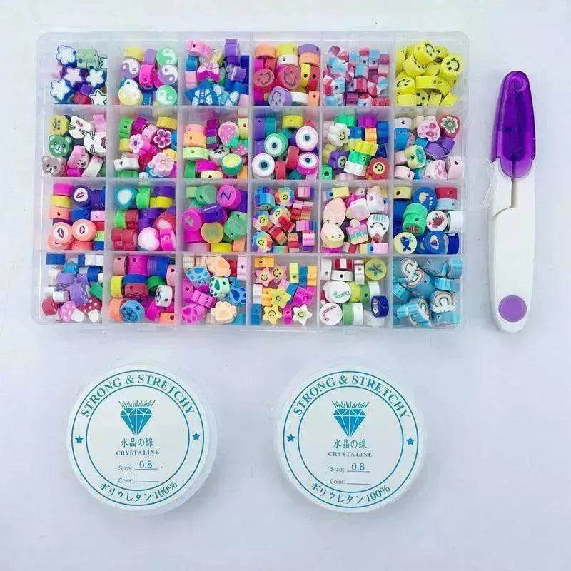 24 Grid 480 PCs Colorful Polymer Clay Beaded Set DIY Bracelet