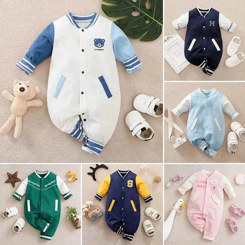 Baby One-piece Spring And Autumn Romper Baseball Uniform cloth