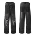 Pocket Design Loose Denim Straight-leg Trousers Men Jeans