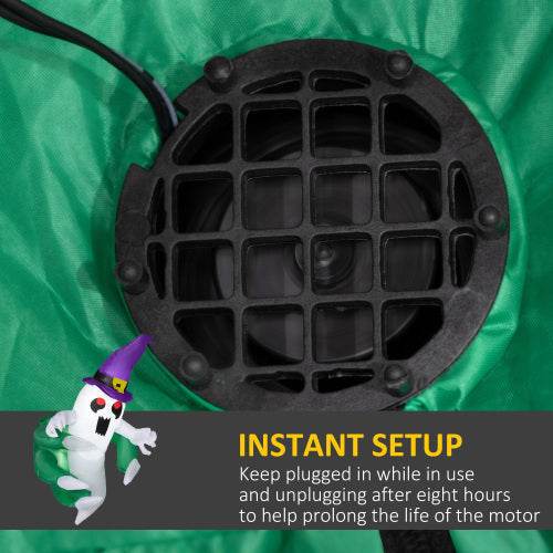 Outsunny 4ft Inflatable Halloween Decoration, Lighted Window Sticker Ghost In Hat, Blow Up Outdoor LED Yard Display, Waterproof