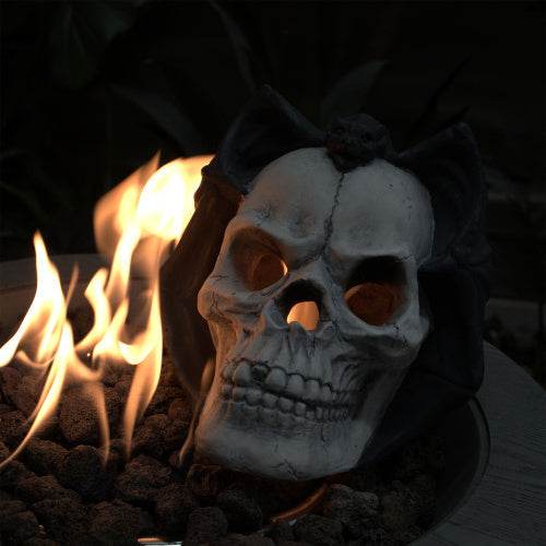 Halloween Décor - Fire Pit Demon Skull Gas Log For Ventless  Vent Free, Electric, Outdoor Fireplace And Fire Pit,