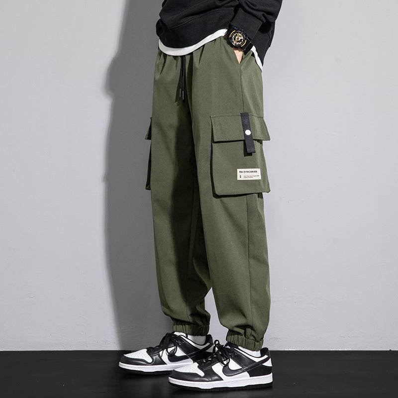 Plus Size Men's Workwear Bag Fall Loose Tappered Cargo Pant trouser