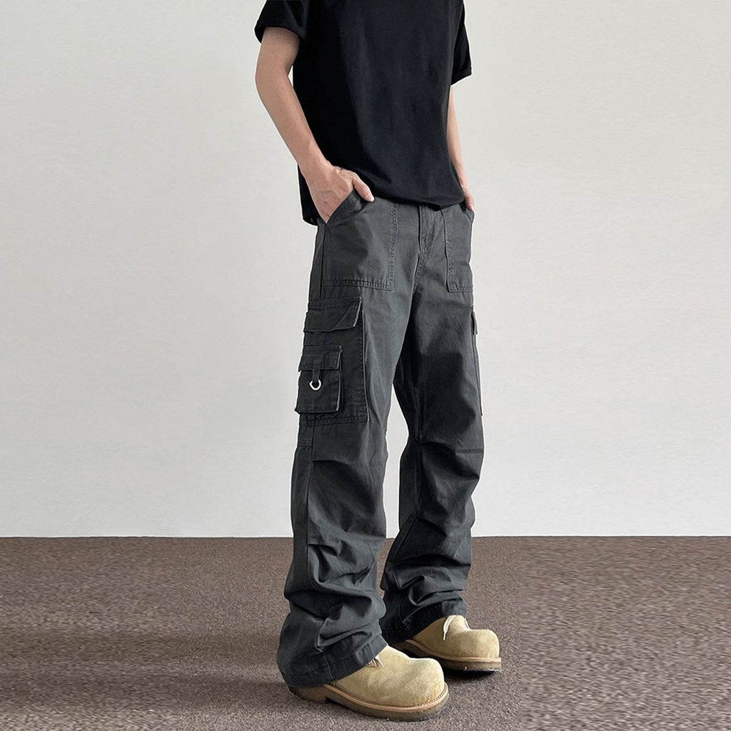 American Retro Washed Distressed Baggy Cargo pant trouser Men