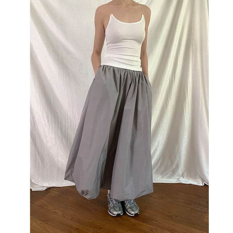 Women's All-match Simple Elegant Gathered Long  Maxi Skirt