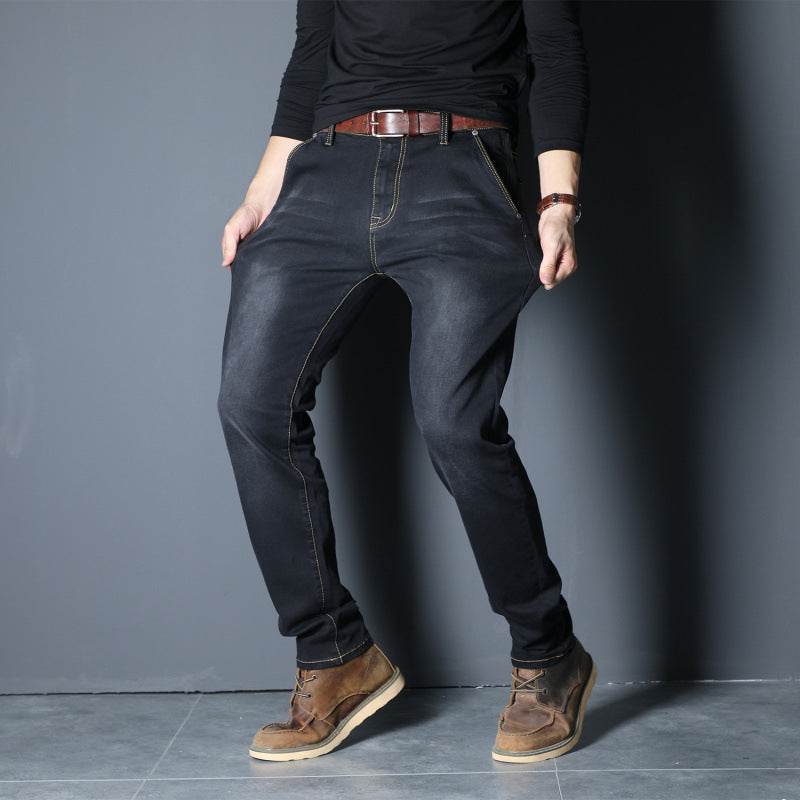 Men's denim jeans straight fitted pants