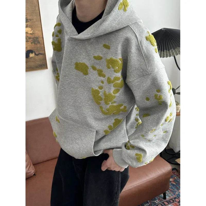 Unisex Cotton Air Layer Moss Hoodie Sweatshirt  Pullover