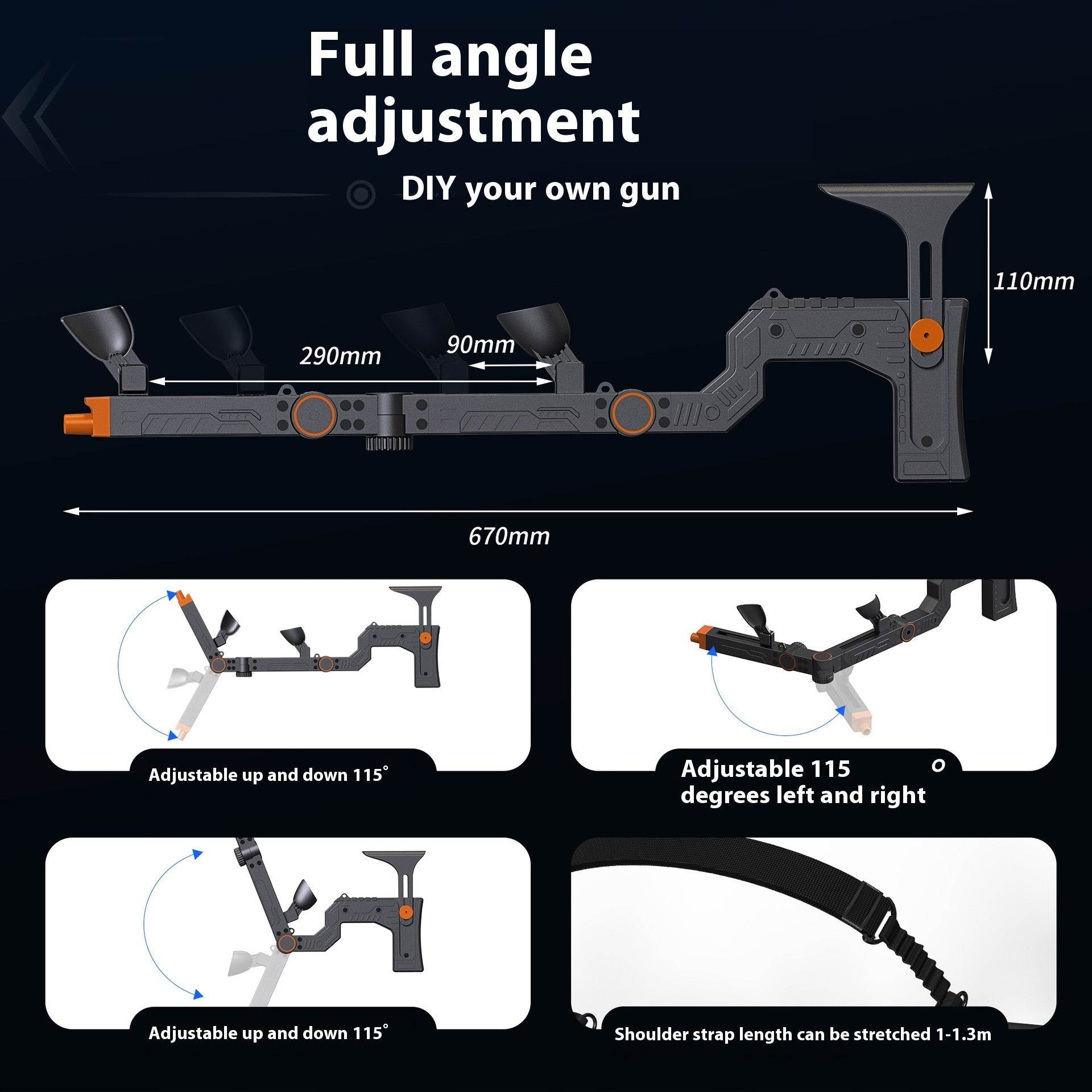 Quest 3 Gun Mount Submachine Gun VR Physical Auxiliary Accessories