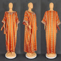 Middle East Striped Loose Robe African Dubai Arabic Satin Hot Drilling Stitching Abaya Buba Dress
