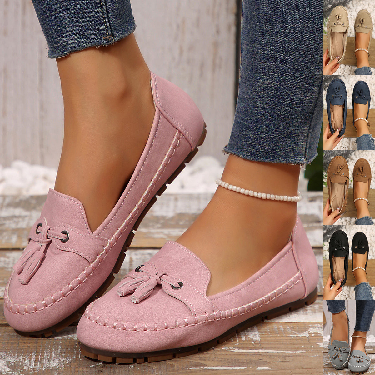 Women's Round Toe Loafers – Non-Slip Soft Comfortable Flat Shoes